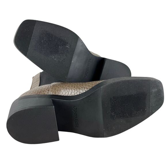 OPEN EDIT AYLA CROC HEELED CHELSEA BOOT IN AUTUMN NWOB WOMEN'S SIZE 7M - Picture 9 of 13